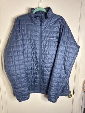 Patagonia Men's Nano Puff Jacket XXL Blue Quilted Full Zip Puffer Insulated